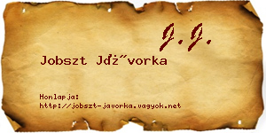 Jobszt Jávorka névjegykártya